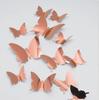 3D12pcs Butterfly Mirror Wall Sticker Self-adhesive Decal DIY Art Party Wedding Decoration Kids Room Home Decor Crystal Sticker