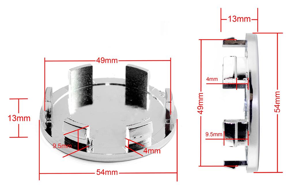 Wheel Center Caps 54mm 49mm 4pcs Black Wheel Cover Center Cover
