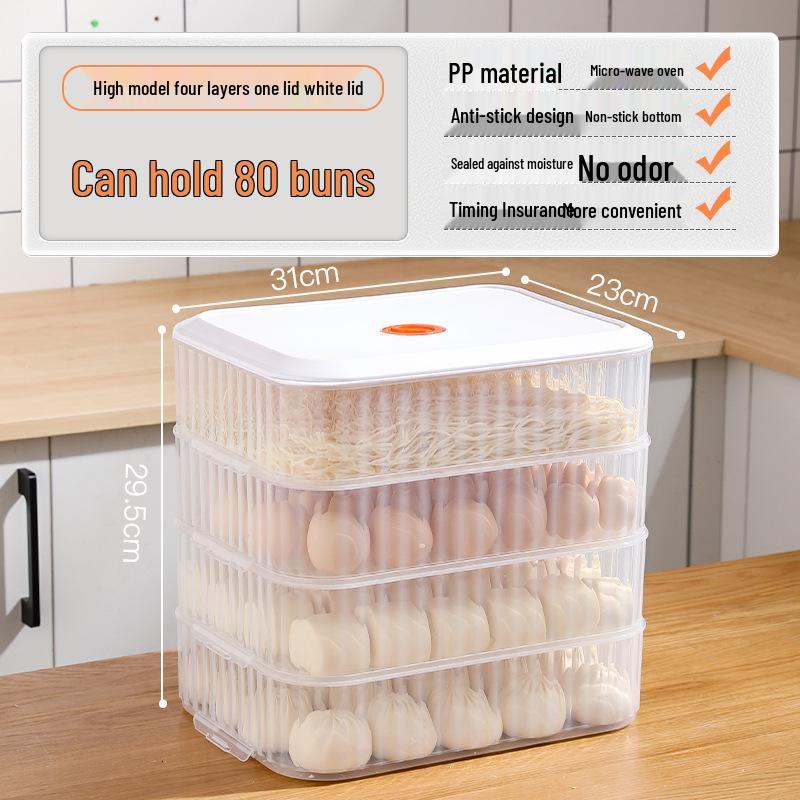Dumpling & Wonton Freezer Storage Box for Fresh-Keeping and Quick-Freezing Noodles