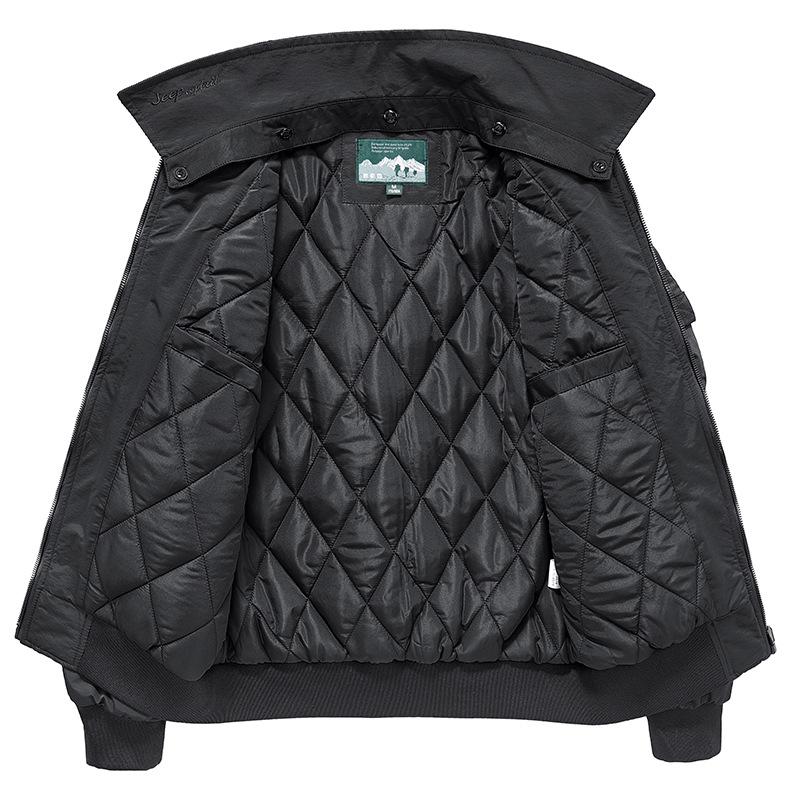 Zimní pánská bunda s více kapsami Zesílená pánská bunda Nadměrná velikost bunda Pánská