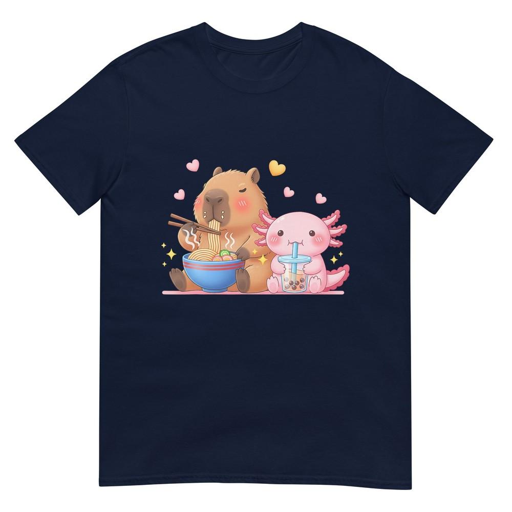 Cute Capybara Raunisex And Axolotl Boba Kawaii Boys Girls Kids Tshirt S