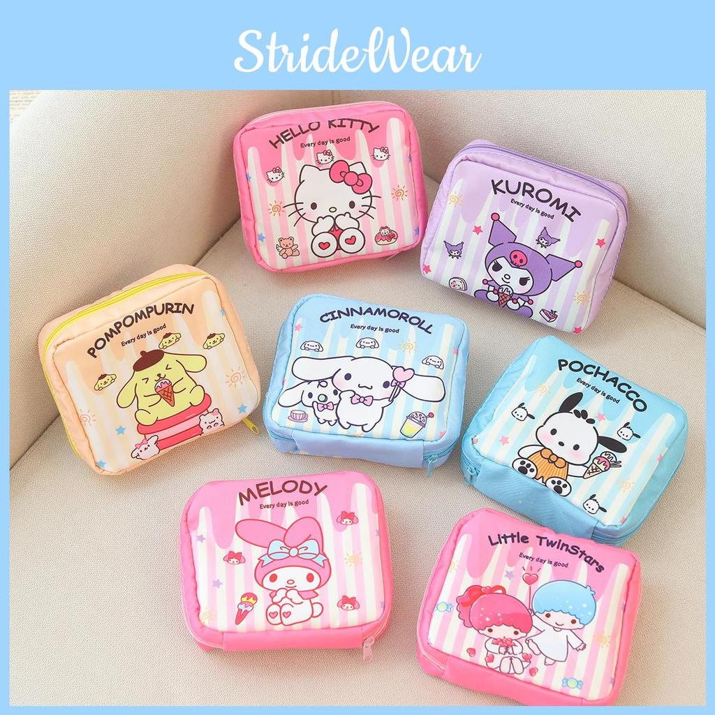 Pattern Cartoon Stripe Sanitary Item Bag For Travel And Storage Home