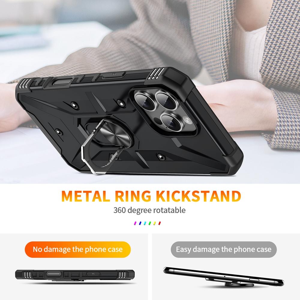 For Apple iPhone 16 15 14 Plus 13 12 Mini 11 Pro X XR XS Max 7 8 Plus SE 2020 2022 Case High Quality Hard PC + TPU Shockproof Rotate Ring Stand Cover