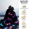 1pc Butterfly Printing Lightweight Flannel Blanket, Comfortable and Warm Blanket, for Camping Sofa Bed and Couch Office, Suitable for Gift Bl