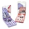 Drehbarer Spiegel Reise Make-up Pinsel mit Licht Einstellbare Helligkeit mit 5 Stück Pinsel LED Make-up Spiegel Pinsel Set Faltbar