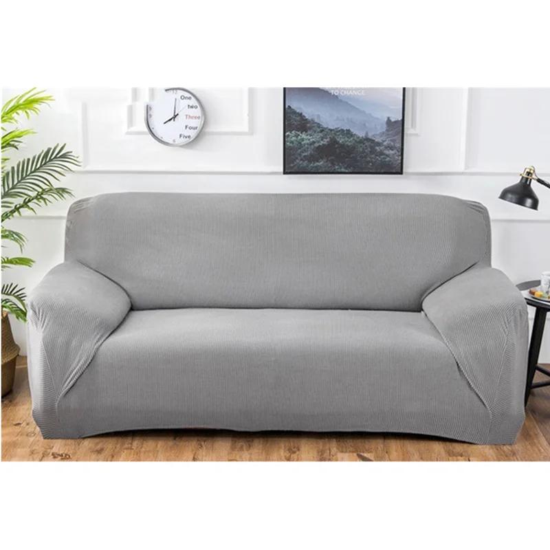 

Осенне-зимний утолщенный флисовый эластичный чехол для дивана, универсальный клетчатый чехол для защиты от пыли, однотонный чехол для дивана S-1seater-90-140cm