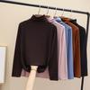 Ladies Winter Tops Women Slim Fit Long Sleeve Thick Tshirt Semi High Neck Underwear for Autumn