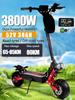 RS7 3800W 52V 38AH Dobbeltmotor lafly EU elektrisk sparkesykkel Maks Hastighet 80km/t 11-tommers Off-road Dekk Maks 77-85km LCD-Skjerm Sammenleggbar