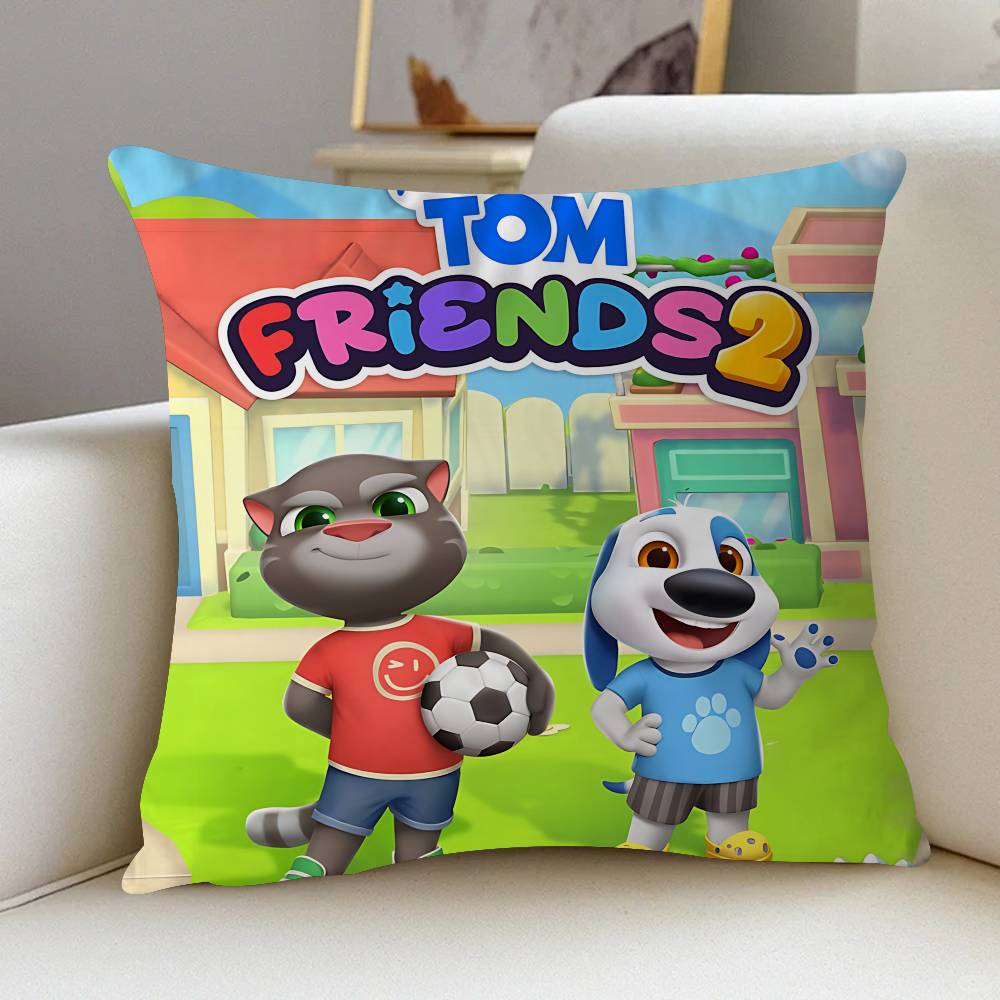 

Говорячий кіт Том F-Family Подушка Подарунок Домашній Офіс Декорація Спальня Диван Автомобіль Наволочка Чохол 45x45 16x16Inch