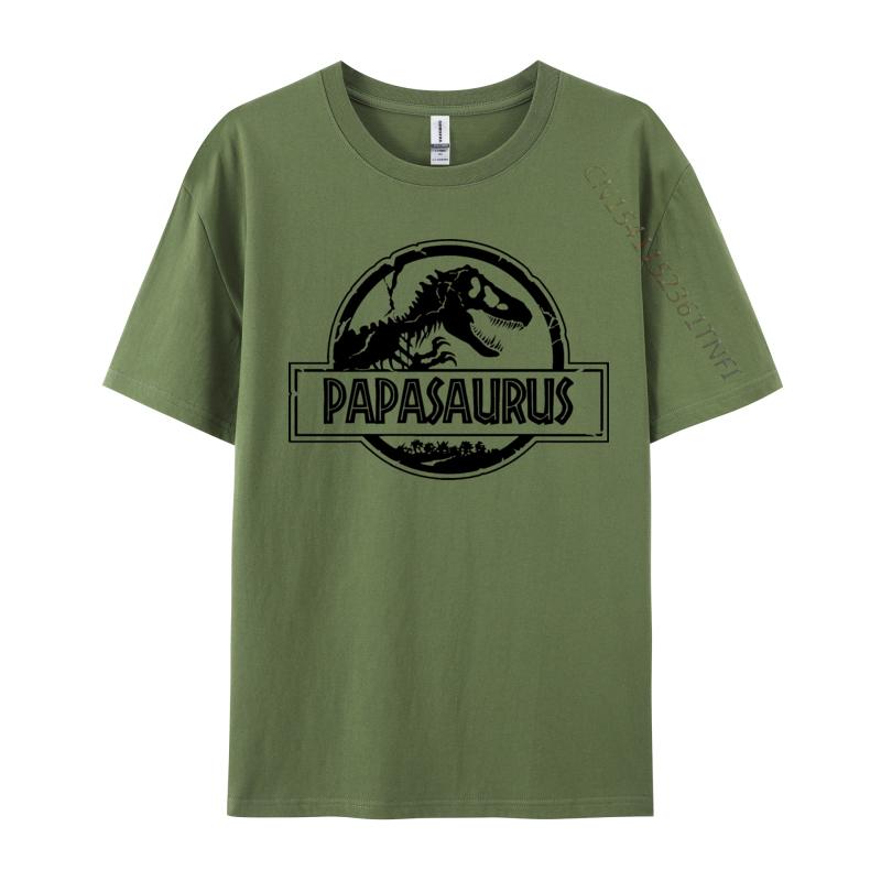Papasaurus Tshirt Faddish Cosie Top Tshirts Premium Cotton Male T Shirt Gift From Son And Daughter Amazing