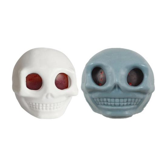 Popping Eye Skull Squeeze Toy Worm Inside Anxiety Stress Relief Skull Pinch Sensory Toy Teens Adults Soft TPR Calming Skull Fidget Toy