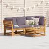 3 Piece Garden Lounge Set with Cushions Solid Acacia Wood