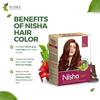 Nisha Natural Henna Hair Colour Red Brown 90g Pack of 1 Herbal Semi-Permanent Hair Dye for Silky Shiny Hair
