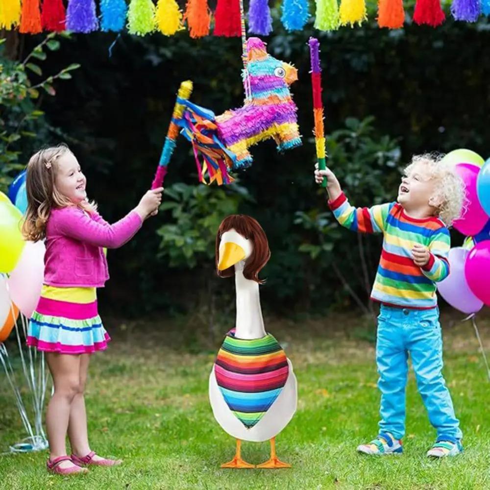 Halloween Christmas Porch Geese Pet Wigs Cosplay Props Garden Statue Decor  Gift