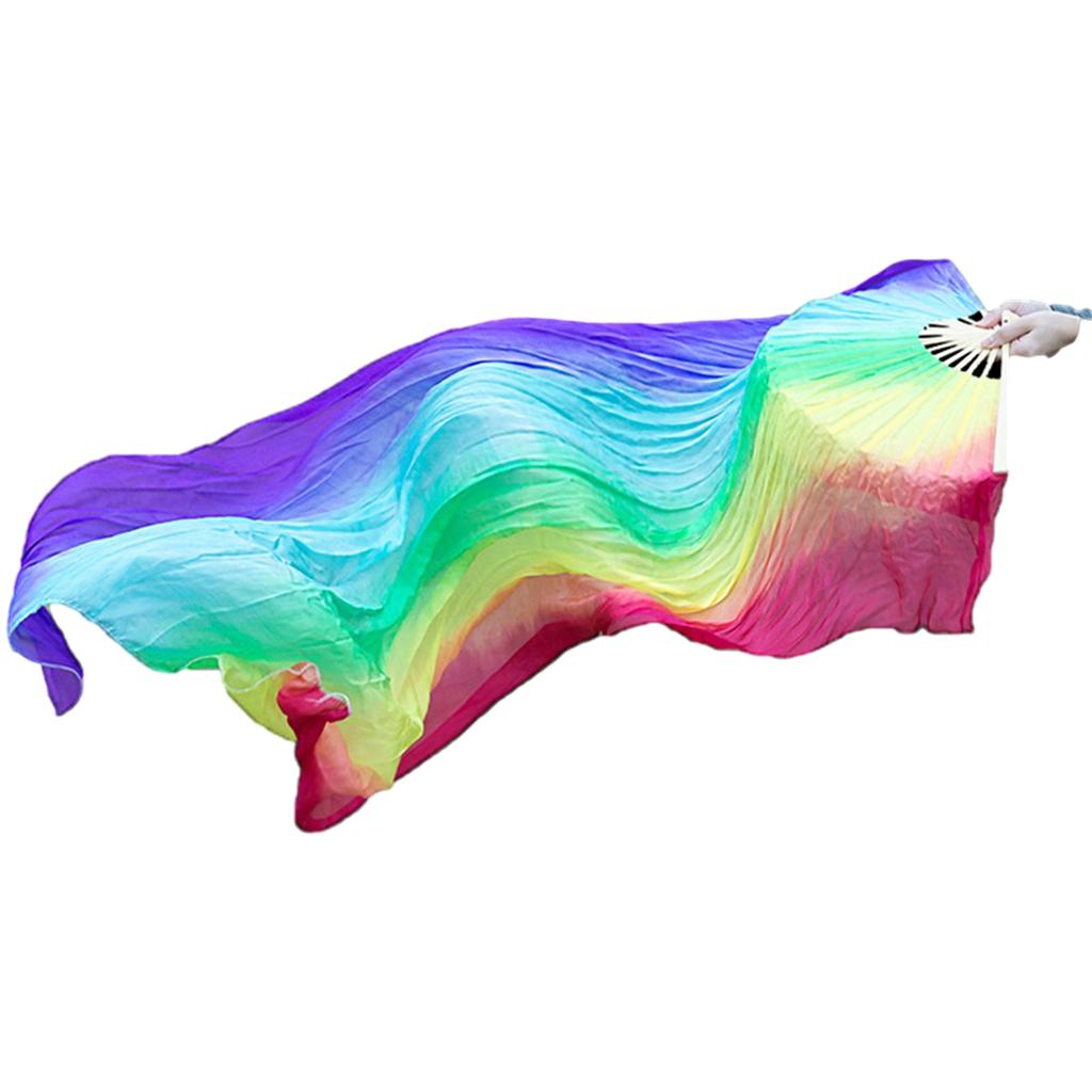 Profesjonalne Wachlarze z Sztucznego Jedwabiu do Tańca Brzucha Elegancki Długi Wachlarz do Tańca dla Entuzjastów Tańca Nauczycieli Uczniów 150cm