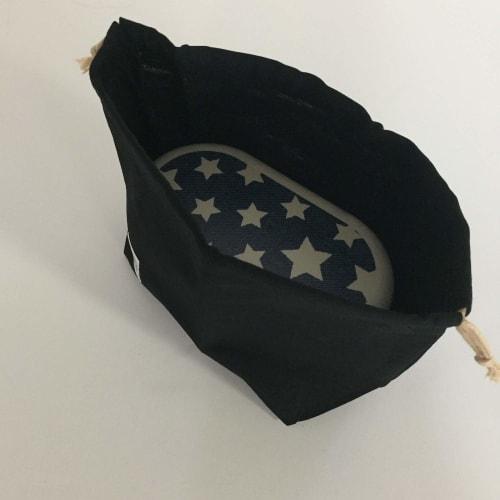 Nakano Lunch Drawstring Bag, Bitter & Milk Black, Approx. 27cm W x 17cm H x 10cm D, Linen/Cotton Material, Quick-Drying, BM-122K, 1 Bag (Pack of 1)