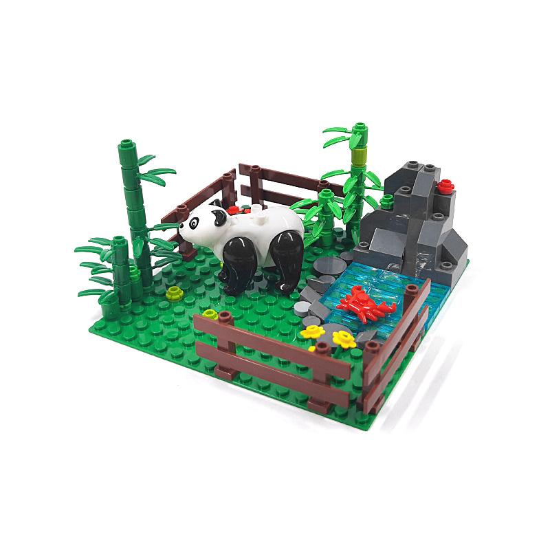 Sheep Horse Farm Chicken Nest Panda Cow Shed, Small Particle Farm Ranch Building Block Scene Neutral Mosaic Assembly Toy