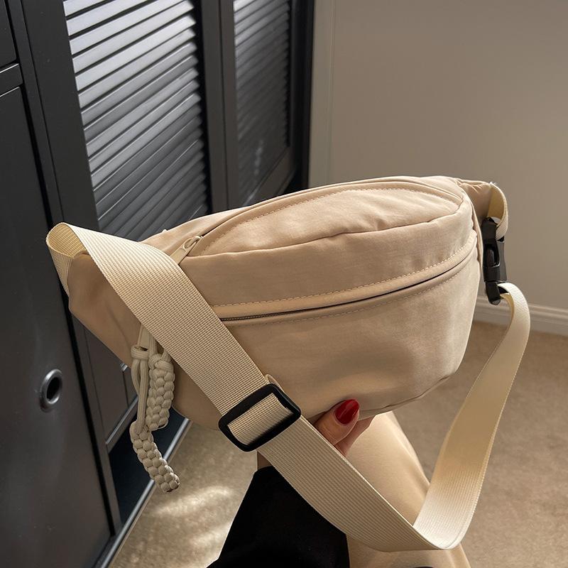 Canvas Casual Small Bag Women's New Trendy Messenger Bag Sports Breast Bag Versatile Cloth Bag Women's Fanny Pack Women's