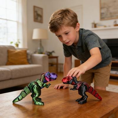 3D Printed Dinosaur Toy 9cm Articulated Figure with Movable Joints Stress Relief Toy Realistic Pocket-Sized Calming Fidget Gift for Kids