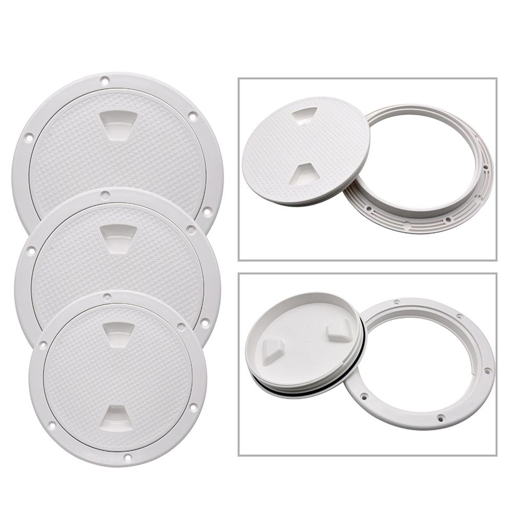 White ABS Round Deck Inspection Cover Access Hatch Cover For Marine Boat RV Yacht Screw Out Deck Inspection Plate 4/6/8 Inch