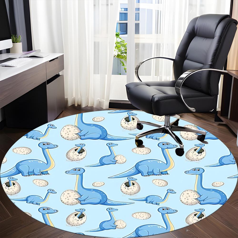 1pc Dinosaur Eggs Carpet for Office Non-Slip, Round Carpet, Soft & Comfortable, Carpet for Office, Lightweight Round Floor Mat