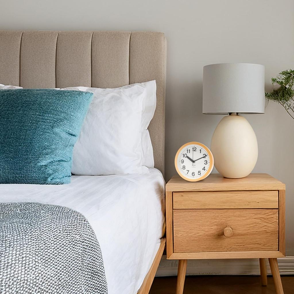 Formia HIC-007RC-N Wanduhr, Funkgesteuert, 18 cm Durchmesser, Natur, Schlichtes Design, Café-Stil, Sekundenzeiger stoppt nachts