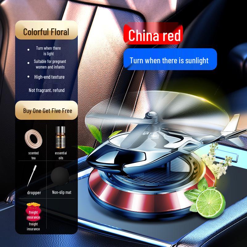 Intelligent Rotating Helicopter Solar Car Air Freshener Ornament
