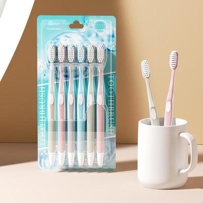 Speciální nabídka: 6 ks rodinné velikosti zubních kartáčků s vysokou hustotou, středně tvrdými a měkkými štětinami