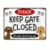 Metal Dog Gate Sign for Garden and Home