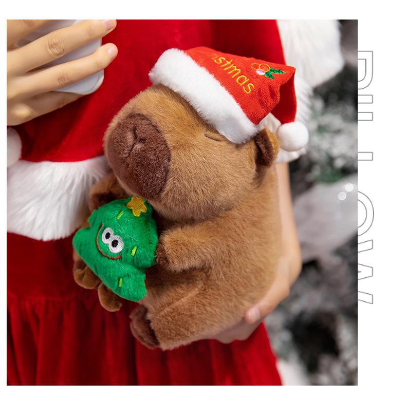 Christmas Capybara Plush Toy: Cute Small Doll & Hug Pillow