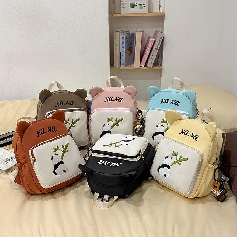 Cartoon Panda Print Schoolbag Kindergarten Backpack Boys and Girls Backpack