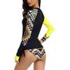2024 Geometric Pattern Long-Sleeve Triangle Shorts Two-Piece Surf Suit