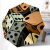 1pc Dice Pattern Automatic Open/Close Umbrella, Umbrella with Cartoon Design, Portable Compact Umbrella for Men & Women, Good Holiday Gift Y