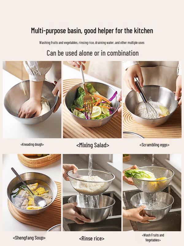 ZISIZ 304 Stainless Steel Mixing Bowl