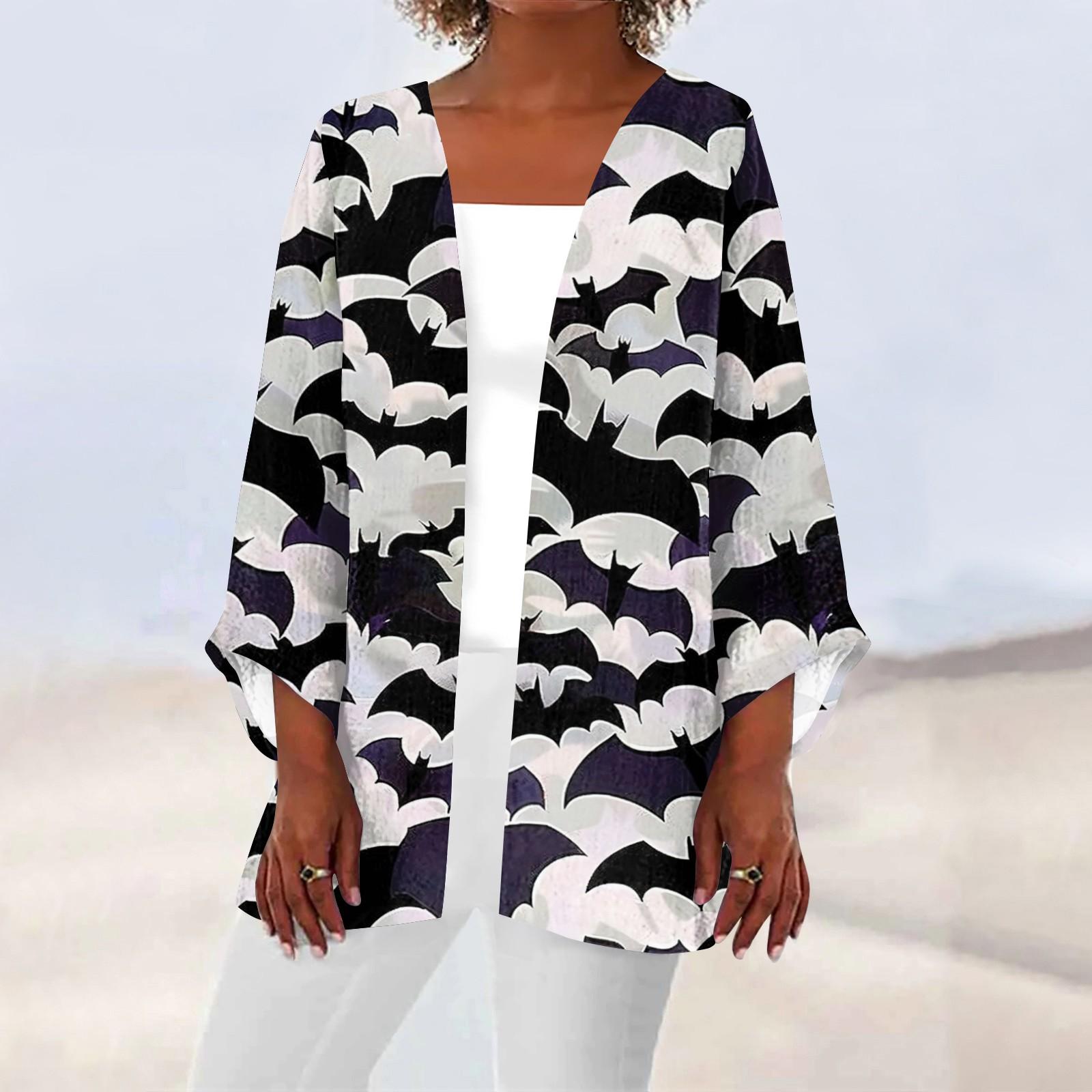 

Женская повседневная модная легкая куртка средней длины с принтом, кардиган XL