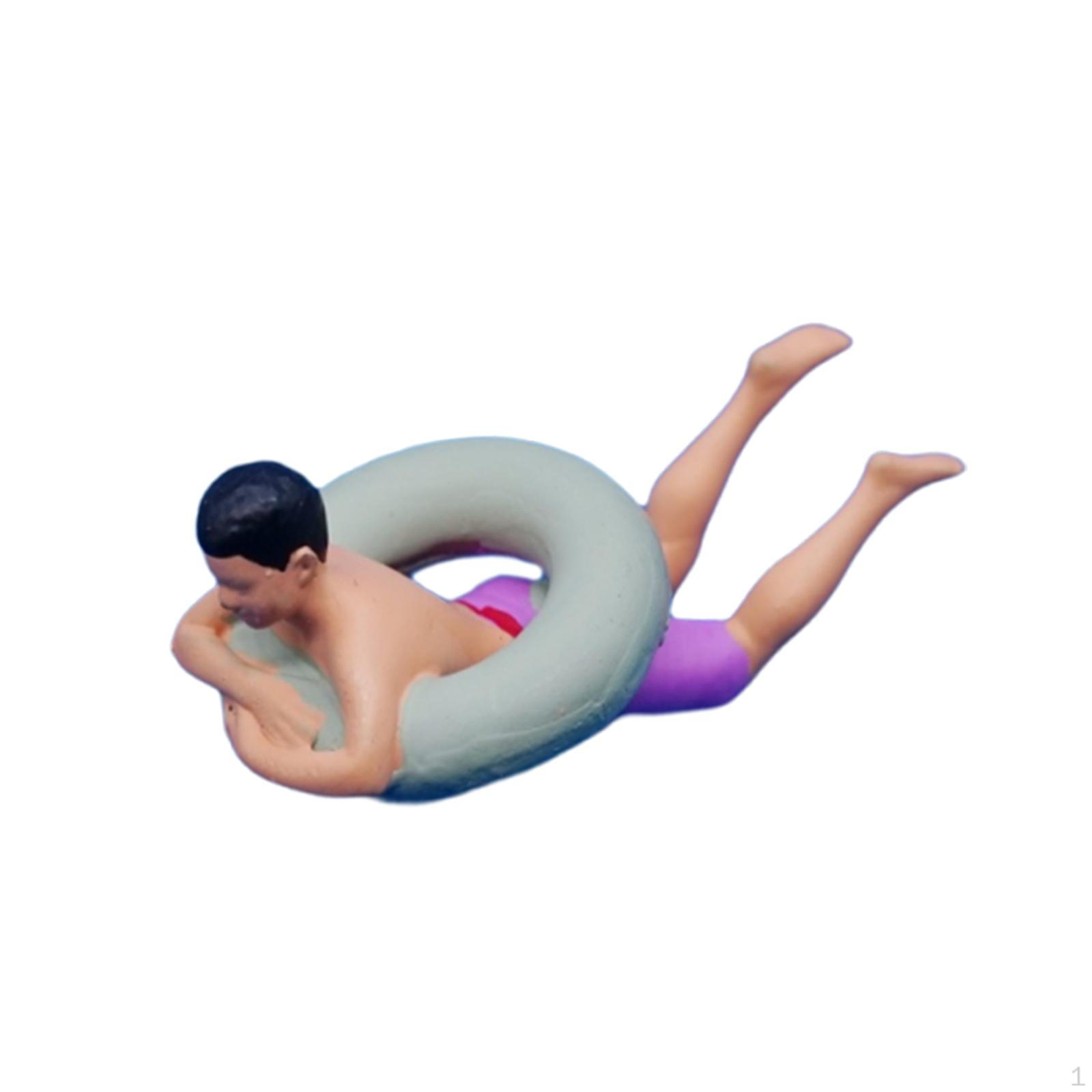 

1/64 Diorama Figure Compact Beach Surfing Scene for Dollhouse and Decoration 3.3CM