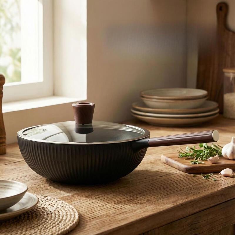 Wu Tuo 30cm Non-Stick Flat-Bottom Wok