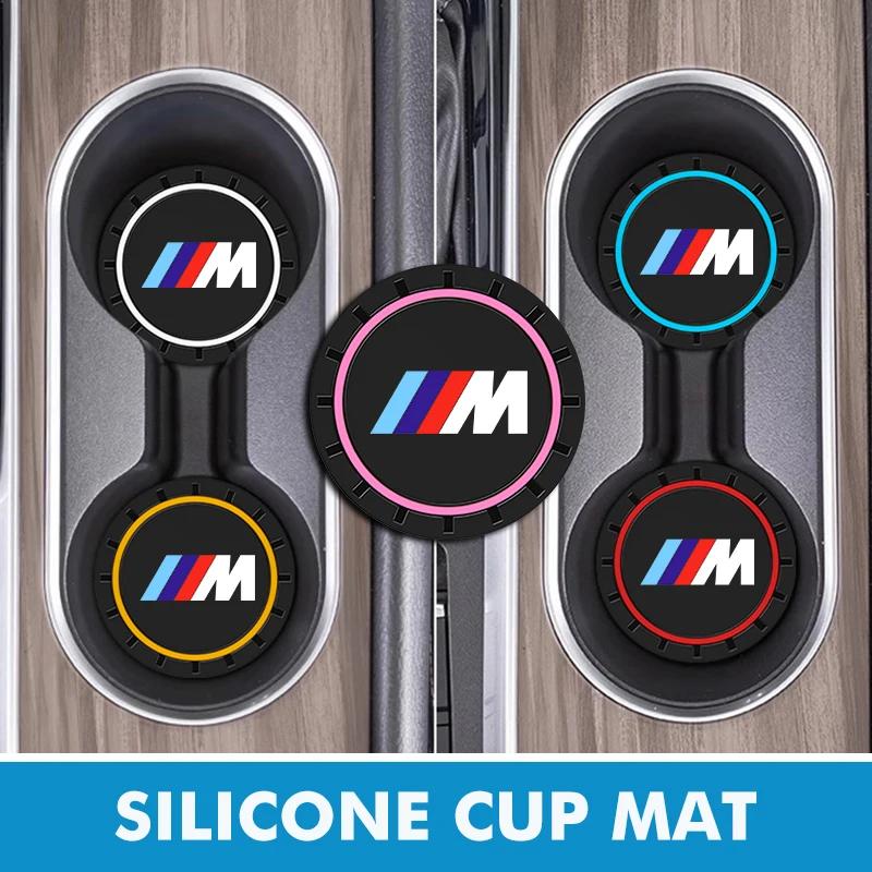 LNMAT1 Car Sticker Car Silicone Anti-Slip Pad Coaster Water Cup Holder Mat Accessories For BMW E30 E34 E36 E39 E46 E52 E53 E60 E61 E62