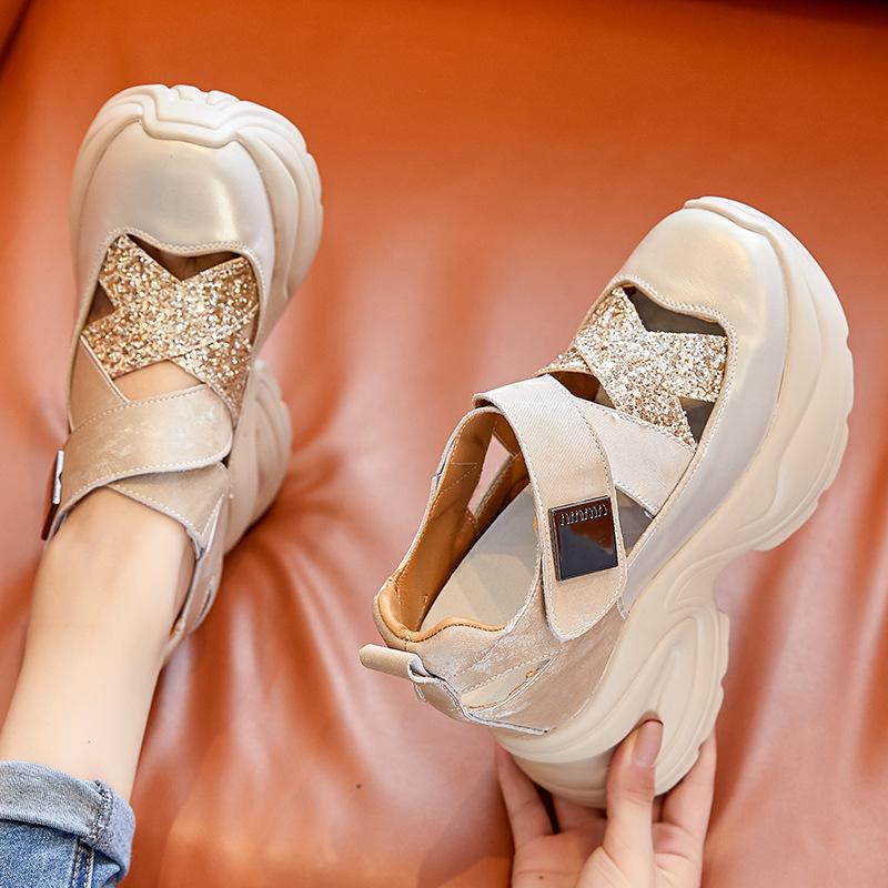 Inner Height Increase 1 New Breathable Dad Shoes Platform Sandals Small Sports and Leisure Shoes A