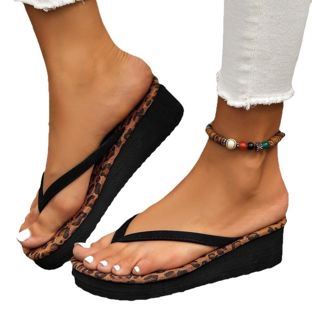 Summer Thick Soled Wedge Flip Flops With Rubber Sole For Womens Casual Beachwear