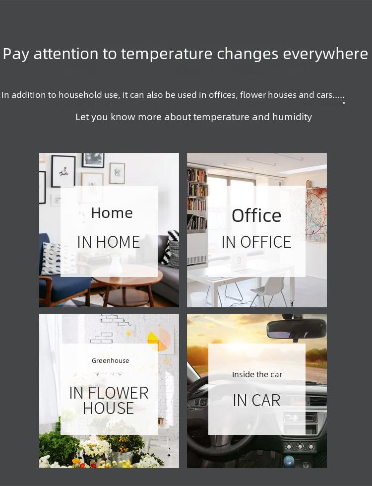 Pandun 1cm Thin Digital Indoor Thermometer & Hygrometer for Smart Homes