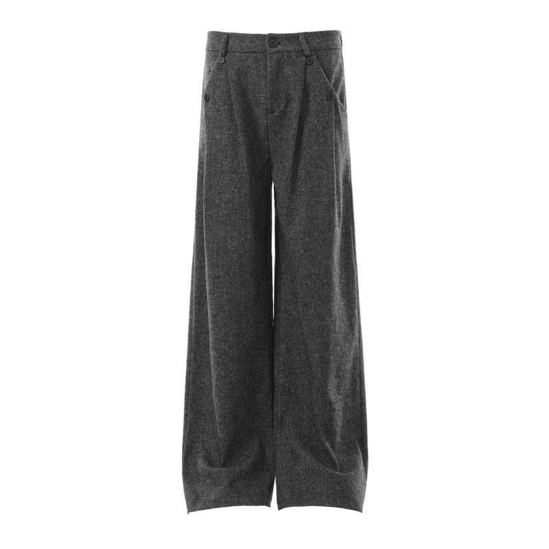 

Dream Made Old Money Style New Rich Wool Trousers Men s Winter Thickened Warm Straight Wide-Leg Woolen Pants Black Gray 2XL