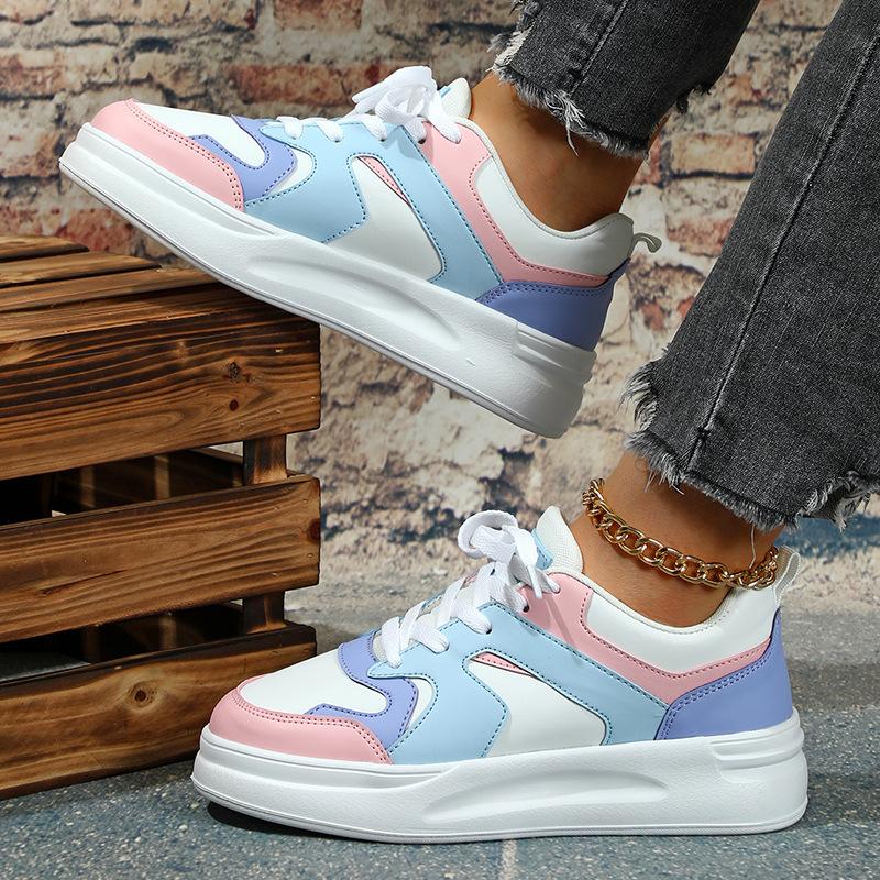 Fashion Board Shoes Ins Trendy Sneakers Women Men PU Leather Walking Shoes Casual Daily Shoes Platform Footwear Wear-resistant