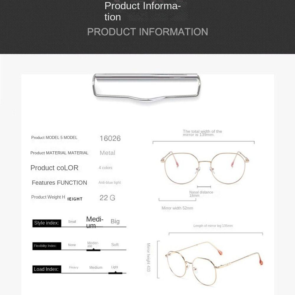 Ins Trend Round Anti-Blue Light Glasses Women Men Designers Optical Spectacle Computer Fashion Eyewear Blocking Reading Eyeglass