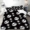 New Nightmare Before Christmas Duvet Cover with Pillow Cover Bed Set Jack and Sally 3D Skull Christmas Bedding Set Bedroom Decor