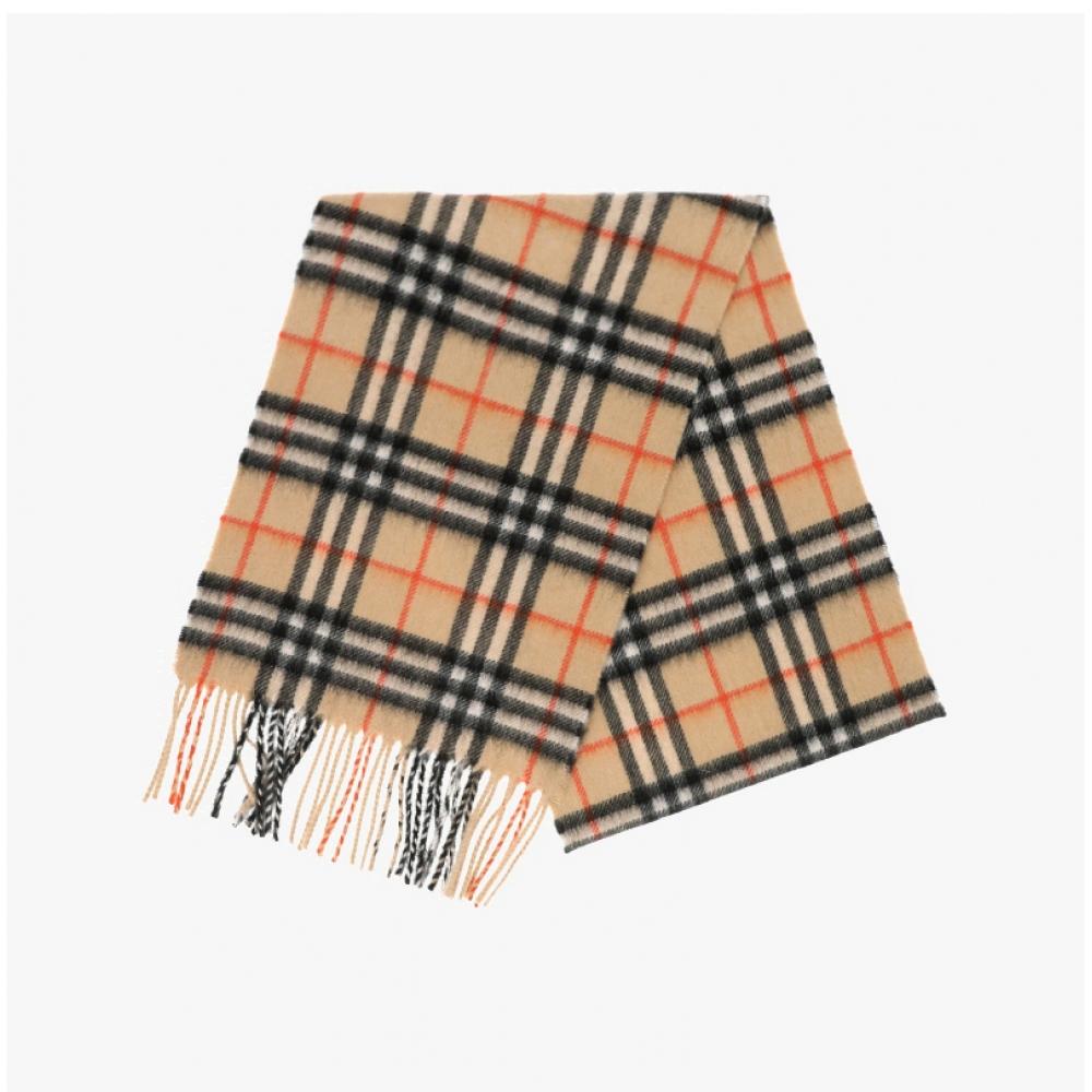 Burberry 8089369 B9368 Check Cashmere Fringe Muffler