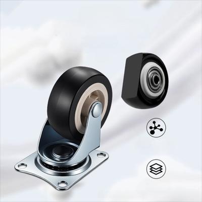 4pcs Quality 1.5 Inches Wheel Caster Heavy Duty PVC Rubber Rotating Wheels Quiet No Noise Swivel Casters Furniture