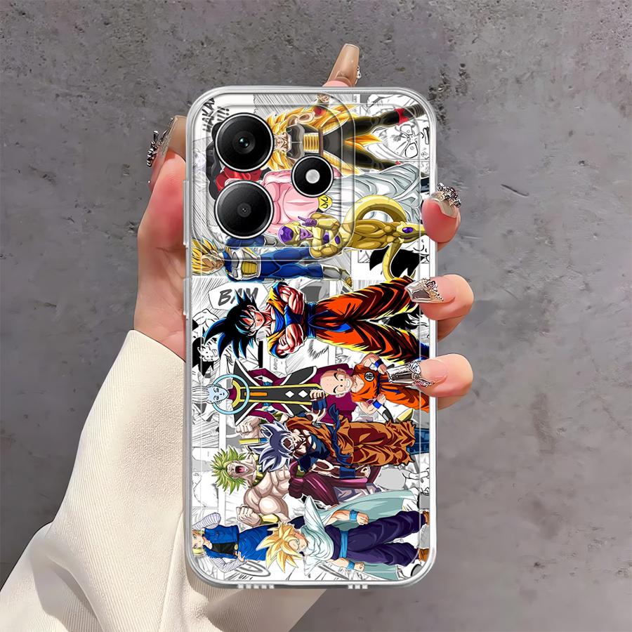 Fodral för Xiaomi Redmi Note 14 Pro Plus 13C 9 10 12S Note 13 10S 14C 11 A4 11S 12 Mjukt telefonfodral Tecknad Drakenboll Anime