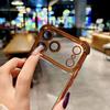Electroplating Clear Phone Case For iPhone 17 Pro Max 17Pro Air 17 Lens Glass Film Air Bag Shockproof Transparent Cover Funda