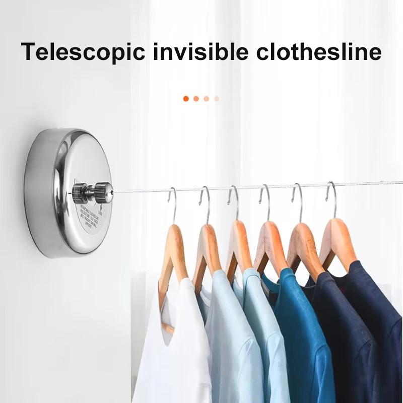 Wall-mounted Clothes Line Windproof 2.8m Adjustable Strength Nylon Durable Non-slip Drying Rack Rope Laundry